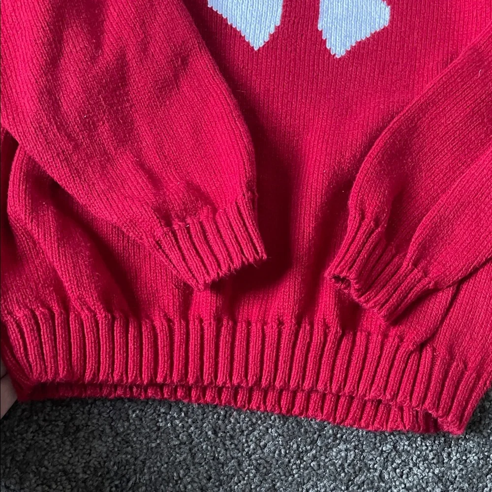 Little English Red Bow Sweater | Girls Knit Pullover